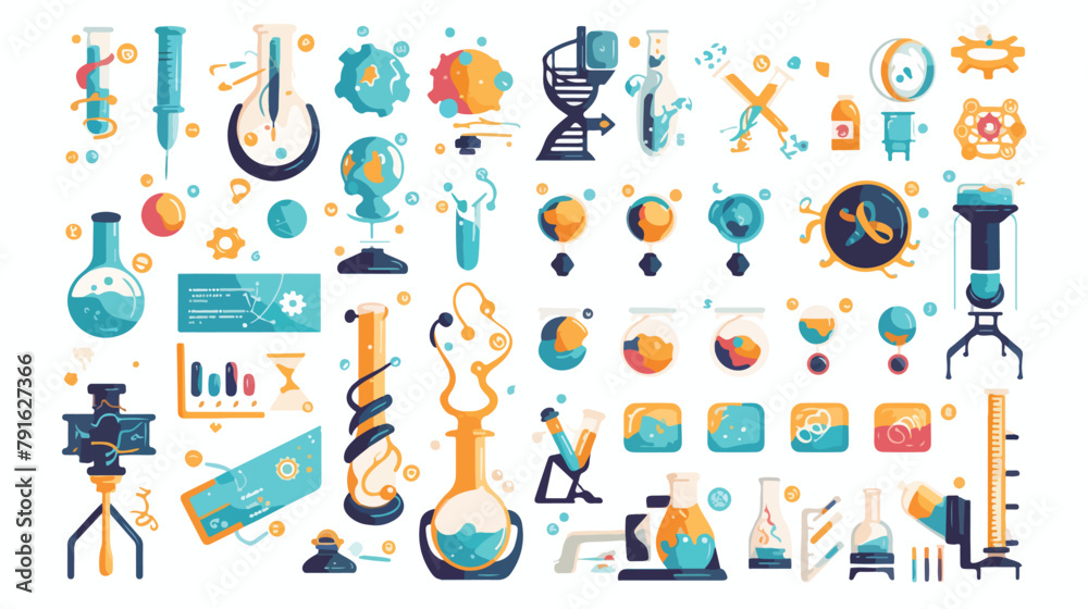 Infographics mini concept Genetics biochemistry ico