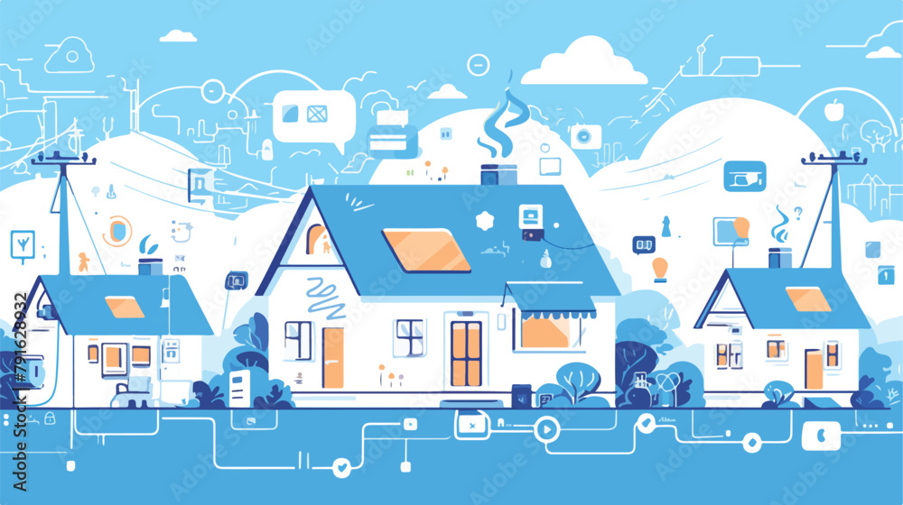 Internet of things lettering vector illustration. C