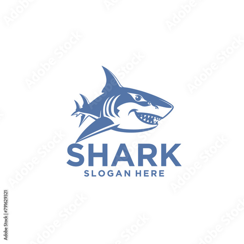 Shark animal aquatic logo vector illustration
