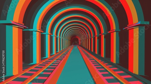 3D optical illusion of interconnected corridors in a recursive loop photo