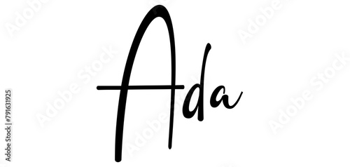 Ada  - black color - name written - ideal for websites, presentations, greetings, banners, cards, t-shirt, sweatshirt, prints, cricut, silhouette, sublimation, tag
:
