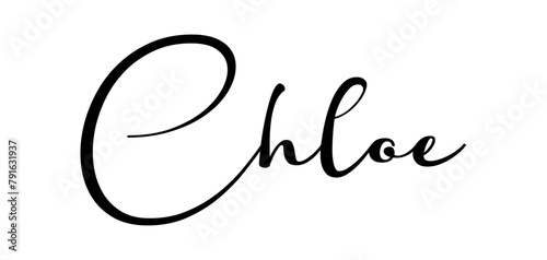 Chloe  - black color - name written - ideal for websites, presentations, greetings, banners, cards, t-shirt, sweatshirt, prints, cricut, silhouette, sublimation, tag
:
