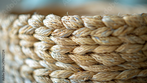 Close-up of braided rope texture