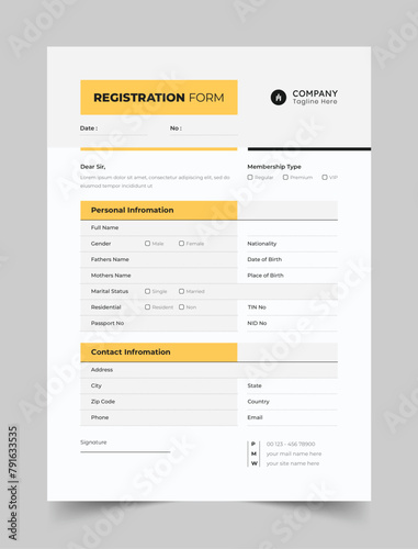 Company Registration Form Template photo