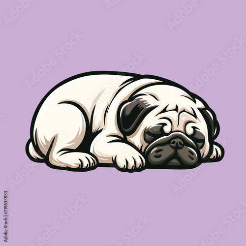 Pug Dog Nope vector illustration