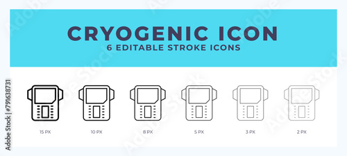 Cryogenic icon with different stroke. Editable stroke. Vector illustration.