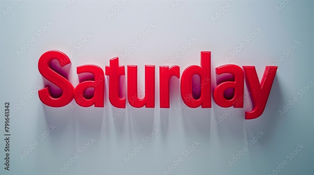 Saturday Sign on White Background - Weekends, Planning, Relaxation - Retail, Advertising Saturday Sign on White Background - Weekends, Planning, Relaxation - Retail, Advertising