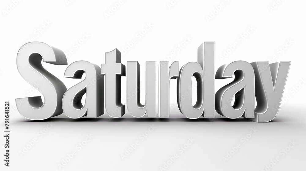 Saturday Sign on White Background - Weekends, Planning, Relaxation - Retail, Advertising Saturday Sign on White Background - Weekends, Planning, Relaxation - Retail, Advertising