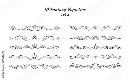 10 fantasy text delimiters, borders or vignettes
