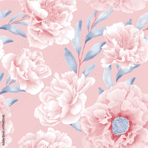 Big flowers pattern, upscale floral pattern. graphical textures floral, trendy colors pattern , flowers background with leaves. vector illustration,tropical,monochrome