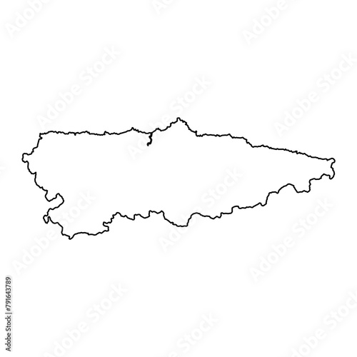 Asturias map, administrative division of Spain. Vector illustration.