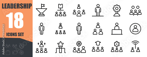 Leadership Line Editable Icons set. Vector illustration in modern thin line style of management icons leader, delegation, control, responsibility, and more. Pictograms and infographics