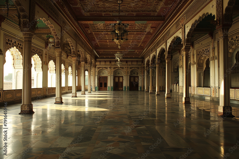 an empty palace hall