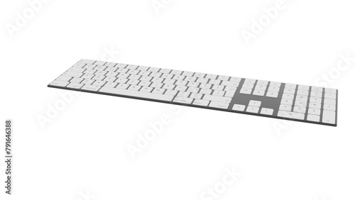 computer keyboard 3d on a white background