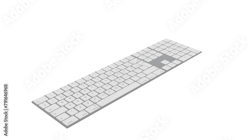 computer keyboard 3d on a white background