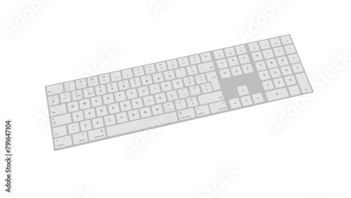 computer keyboard 3d on a white background