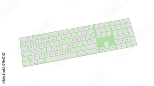 computer keyboard 3d on a white background