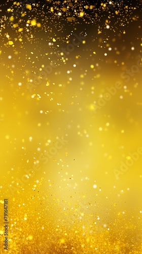 Yellow glitter texture background with dark shadows, glowing stars, and subtle sparkles with copy space for photo text or product, blank empty © Lenhard