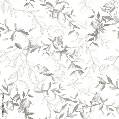 Decorative seamless pattern. Repeating background. Tileable wallpaper print. (ID: 791648312)