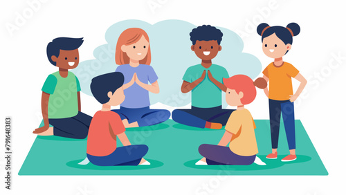 A group of classmates gather on a mat learning selfdefense techniques specifically designed for individuals with autism focusing on verbal