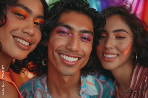 Group of Smiling Gen Z People Standing Together