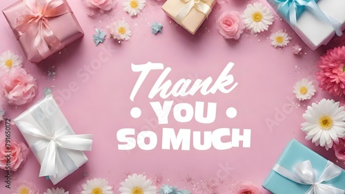 thank you card, Happy Mother`s Day, Women`s Day, birthday, invitation with pastel paper flowers. Space for text, ai generative, flowers and templates flat lay, Postcard with a stand blank sheet © Ash