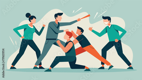 With intense focus students practice countering attacks and disarming opponents using defensive tactics taught in their class.