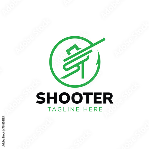Shooter and fishing modern logo outdoor