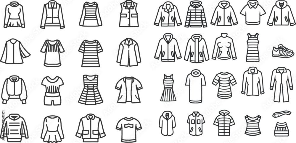 Clothes linear icons