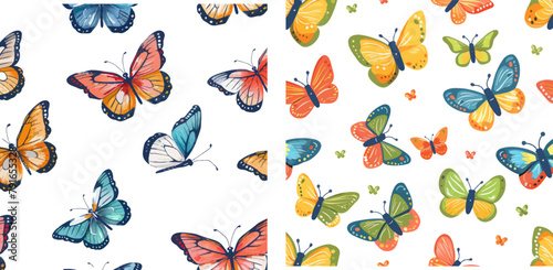 Children butterfly seamless pattern