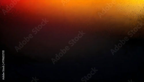 Color gradient dark grainy background, orange red gold yellow vibrant abstract on black, noise texture effect