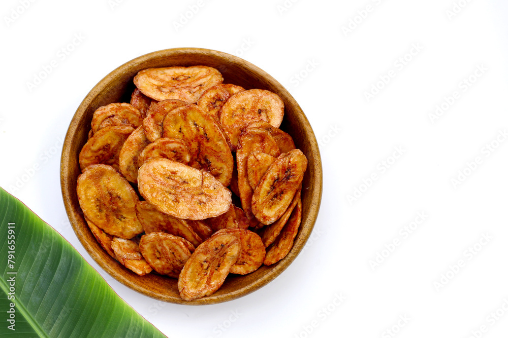 Crispy banana chips. Fruit snack