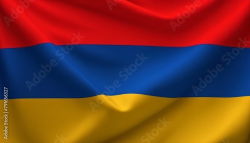 The Flag of Colombia Waving in the Wind © DigitalMuseCreations