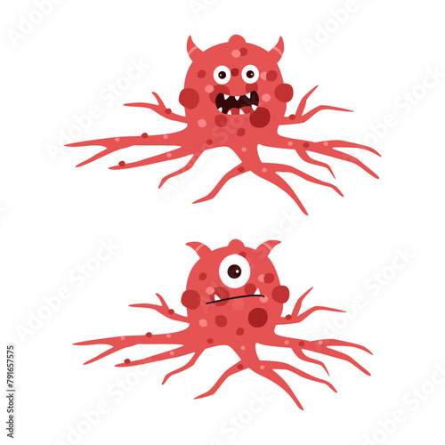 cancer cell cartoon character. cancer disease concept