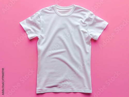 white t shirt mockup isolated on pastel color