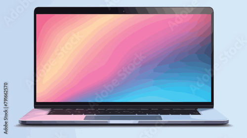 Modern realistic frameless laptop ultrabook mockup photo
