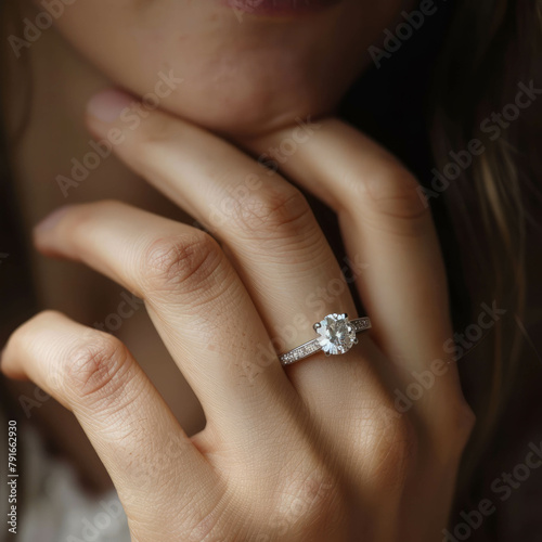 Experience the allure of a luxurious diamond ring. AI generative enhancements highlight its radiance and sophistication.