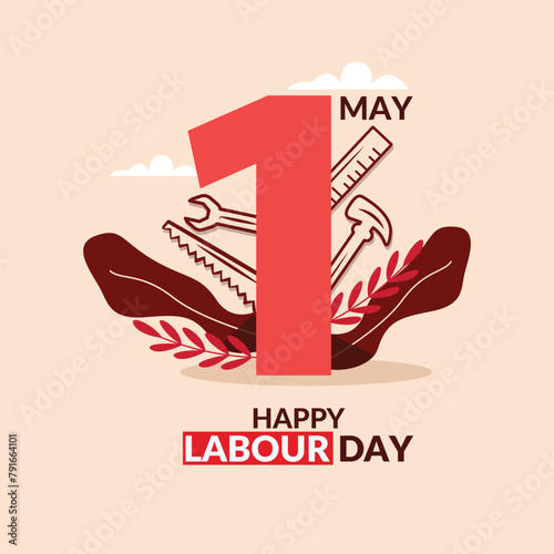 Illustration Celebrating Workers' Day on 1st May © rashmisingh