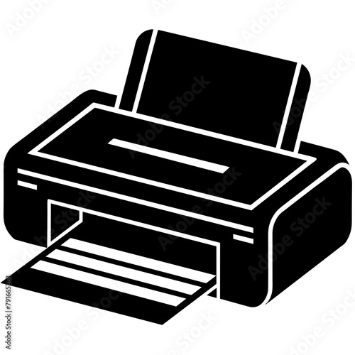 Printer icon silhouette vector illustration