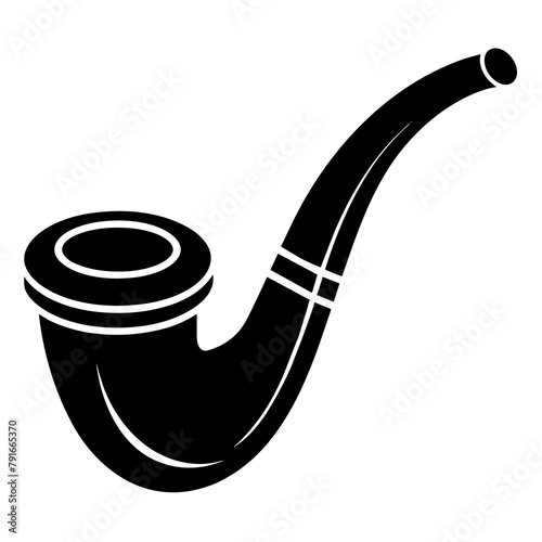 Pipe icon smoking silhouette vector illustration