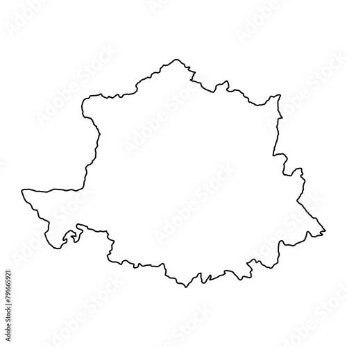 Map of the Province of a Caceres, administrative division of Spain. Vector illustration.