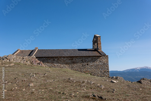church in the mountains, Bellloch, France, village in the mountains