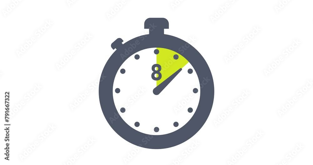 30 minutes timer, 30 seconds chronometer, thirty minutes or seconds stopwatch over transparent background