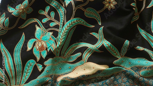 Obraz na płótnie Indonesia batik pattern fabric, textured unique cloth background, artistic wallpaper