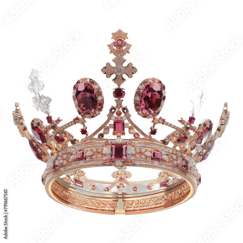 Popes tiara crown isolated on transparent background