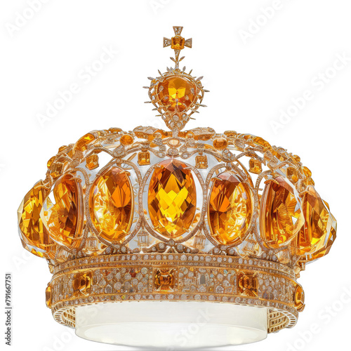 Popes tiara crown isolated on transparent background