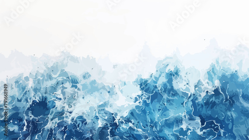 Welle Ozean Meer Wasserfarben Wasser Surfen Windig Wetter Vektor © THM