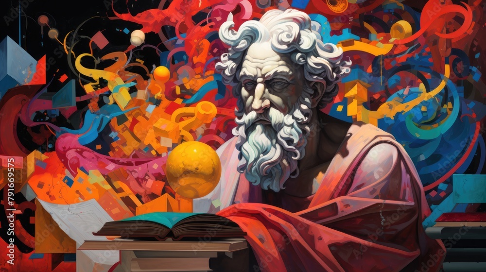 Modern art portrayal of a philosopher. Modern art portrayal of a philosopher.