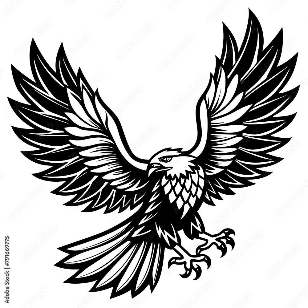 Fototapeta premium eagle with wings vector art illustration