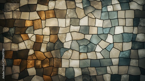 Top View of an abstract khaki Glass Mosaic Texture. Artistic Background